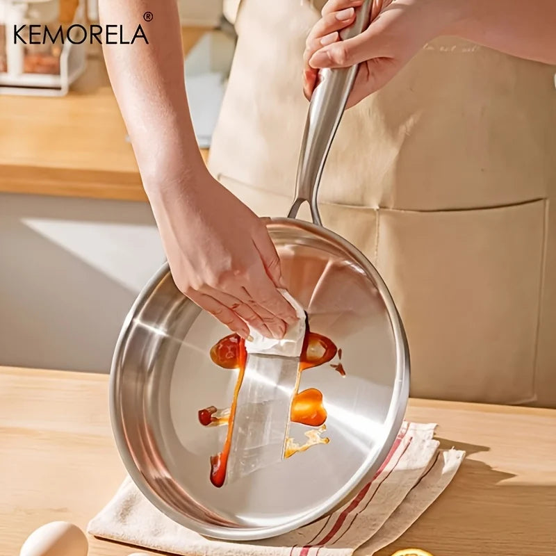 KEMORELA 3-Piece Non-Stick Stainless Steel Frying Pan Set 22/26/30cm Frying Pan Set Axl