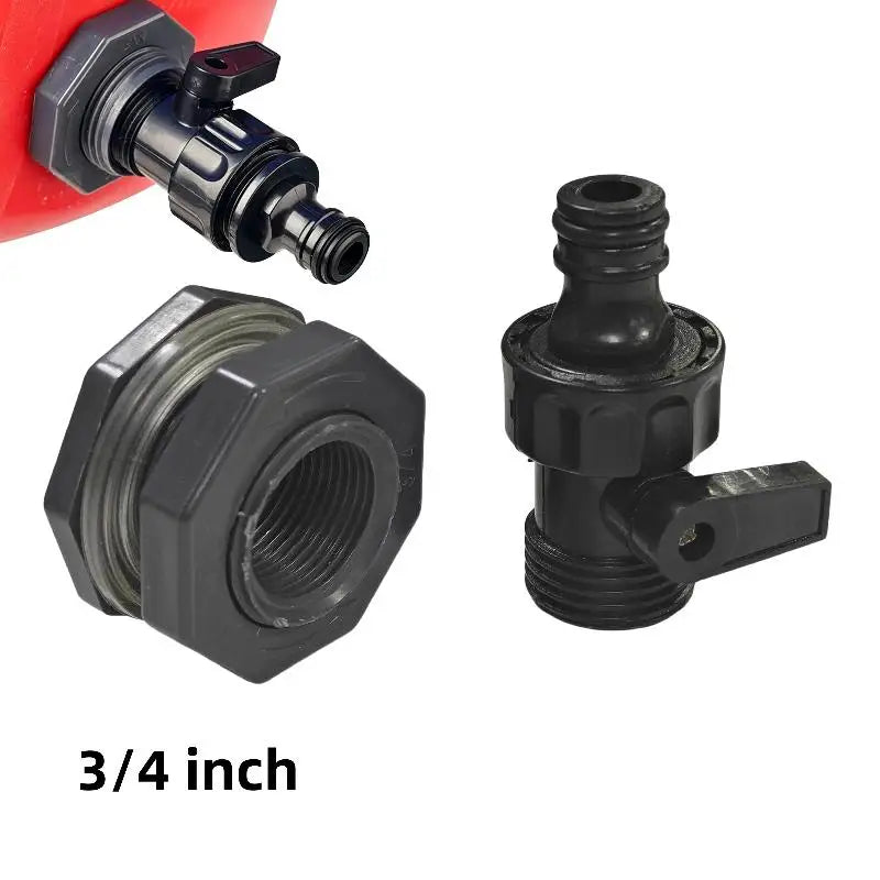 PVC IBC Water Tank Adapter with Valve – Rainwater Connector Water Tank Adapter Axl