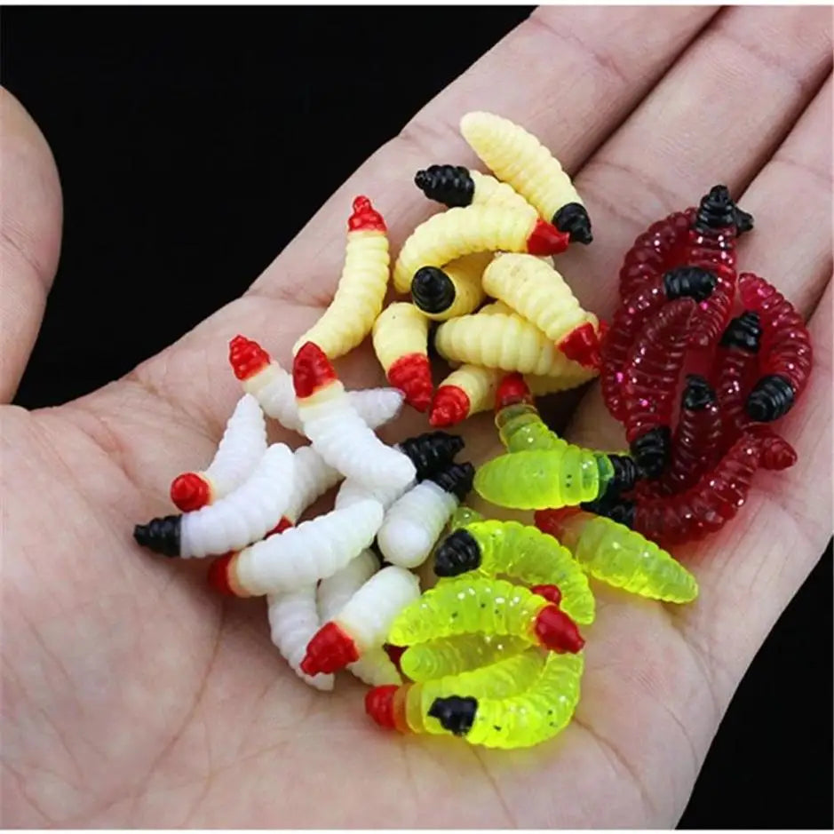 50 Pcs Soft Worm Maggot Fishing Lures Set – All Waters Soft Fishing Lures Axl