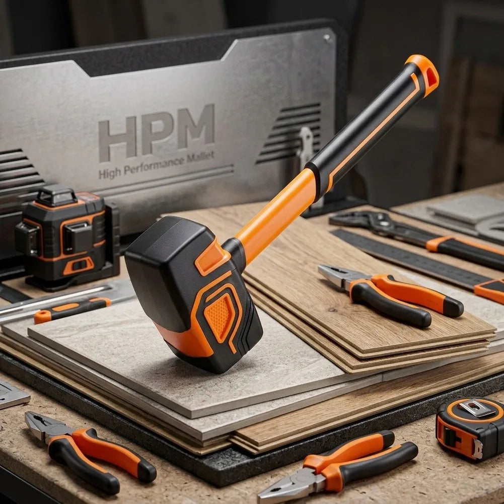 Rubber Mallet – Shock-Absorbing Square Head Construction Hammer Rubber Mallet Axl