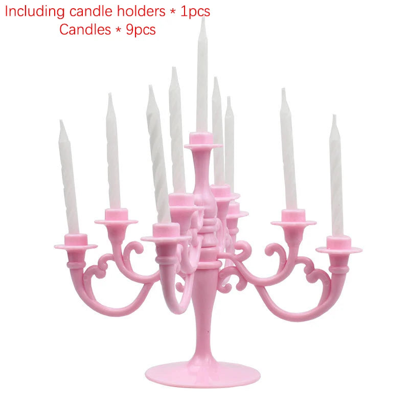 Retro European Cake Candlestick – Birthday & Wedding Decor Cake Candlestick Topper Axl Pink