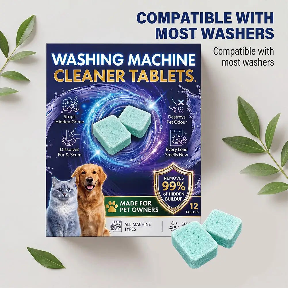 Washing Machine Cleaning Tablets 12/24 Pack – Descaler & Deodorizer Washer Cleaning Tablets Axl