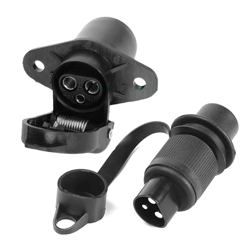3-Pin Trailer Socket & Connector 12V | DIN Caravan Truck Plug Trailer Connector Axl