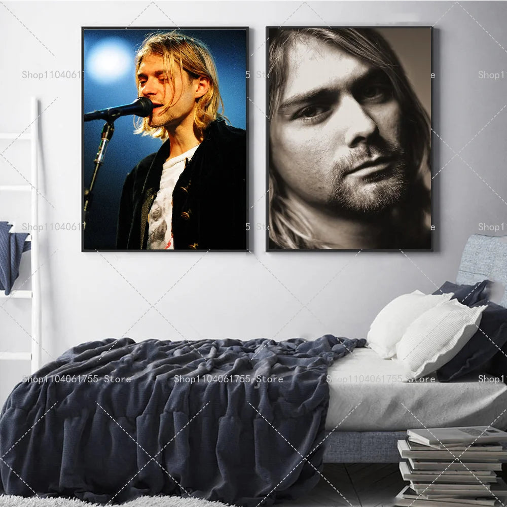 Kurt Cobain Wall Poster – Self-Adhesive Waterproof Art Sticker Wall Art Poster Axl