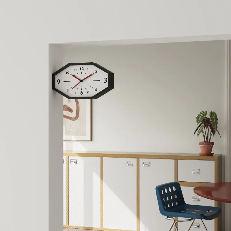 Double-Sided Silent Wall Clock – Minimalist Wood Quartz Decor Wall Clock Axl