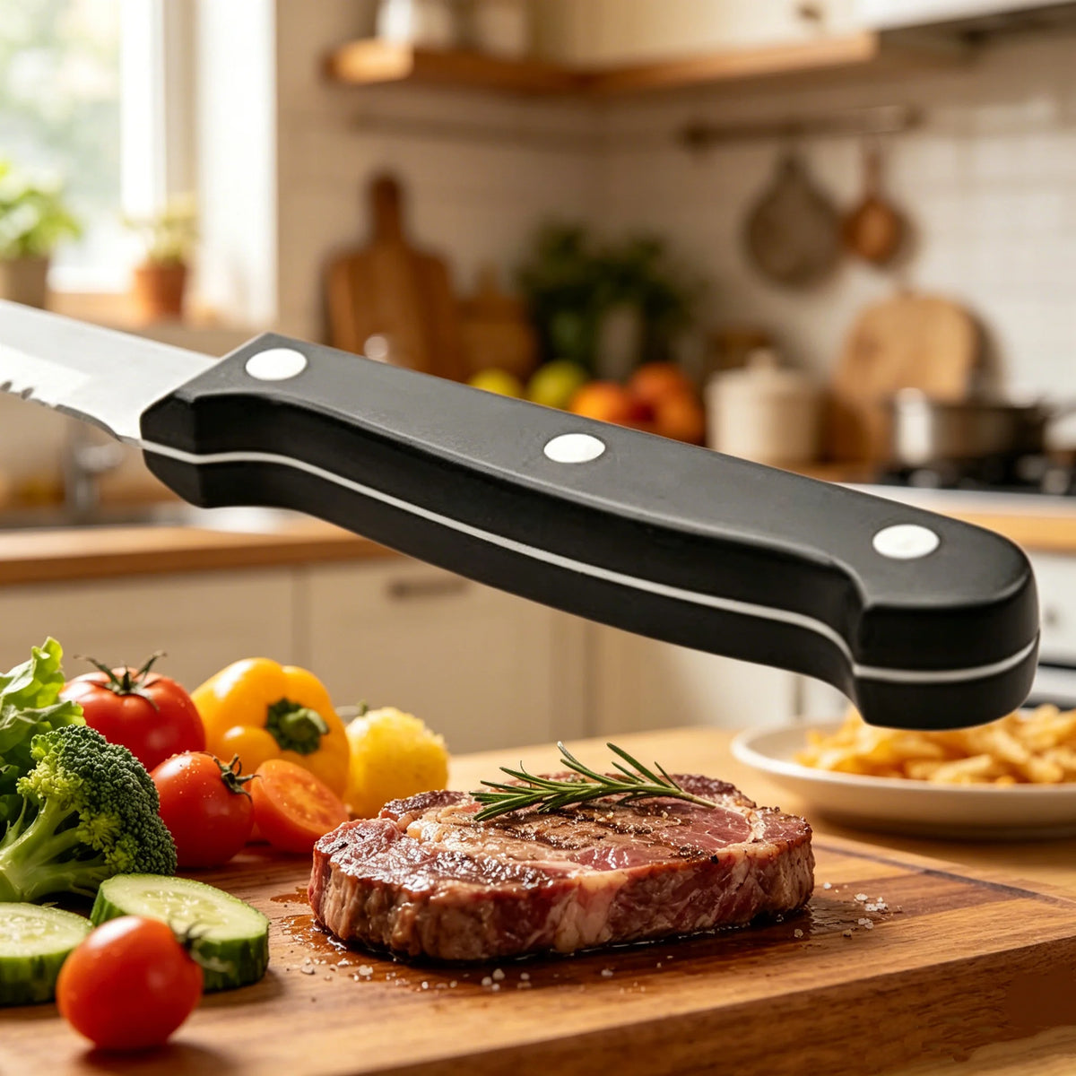 Steak Knives Set 4/6/8/12 Pcs – Serrated Stainless Steel Blade Steak Knife Set Axl