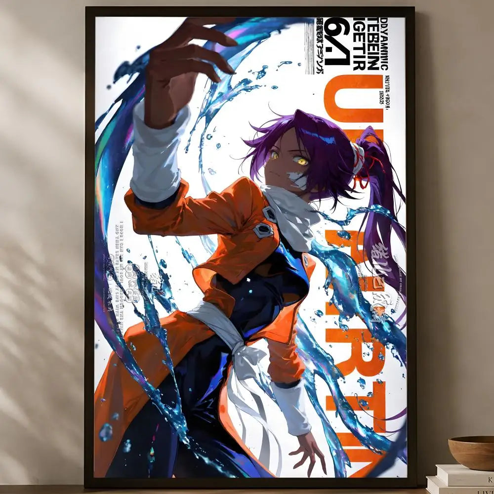 Yoruichi Shihoin Anime Wall Poster – HD Self-Stick Waterproof Anime Wall Poster Axl White01 15X20cmNoframe