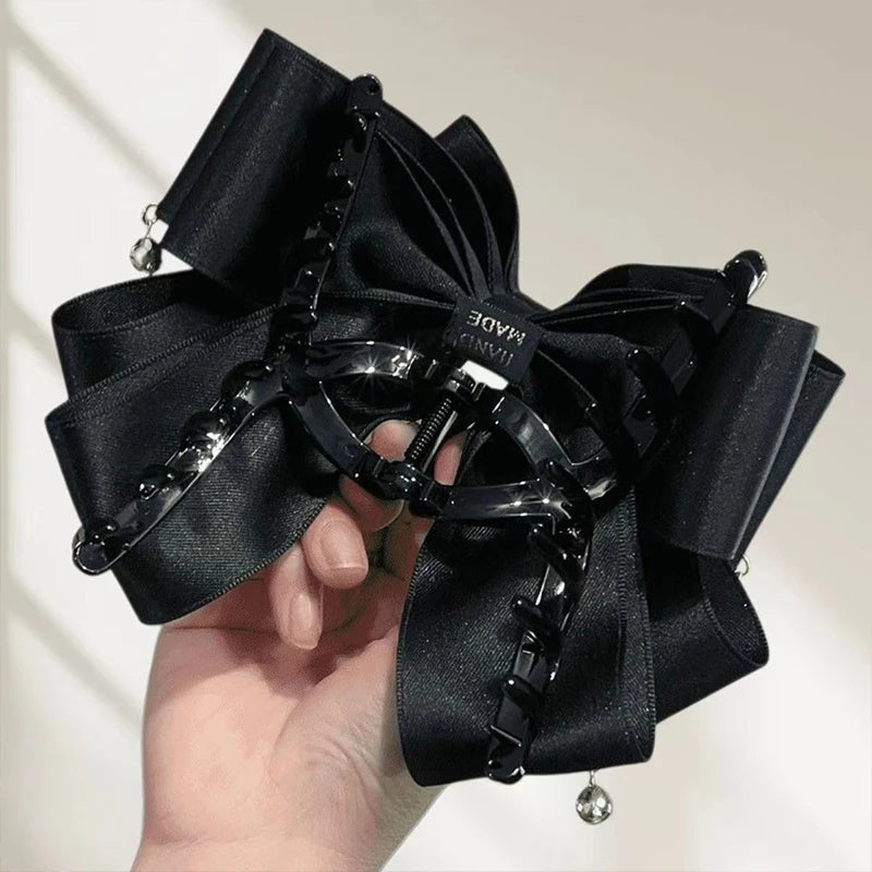 French Retro Bow Bead Claw Clip – Women's Fashion Hairpin Hair Claw Clip Axl