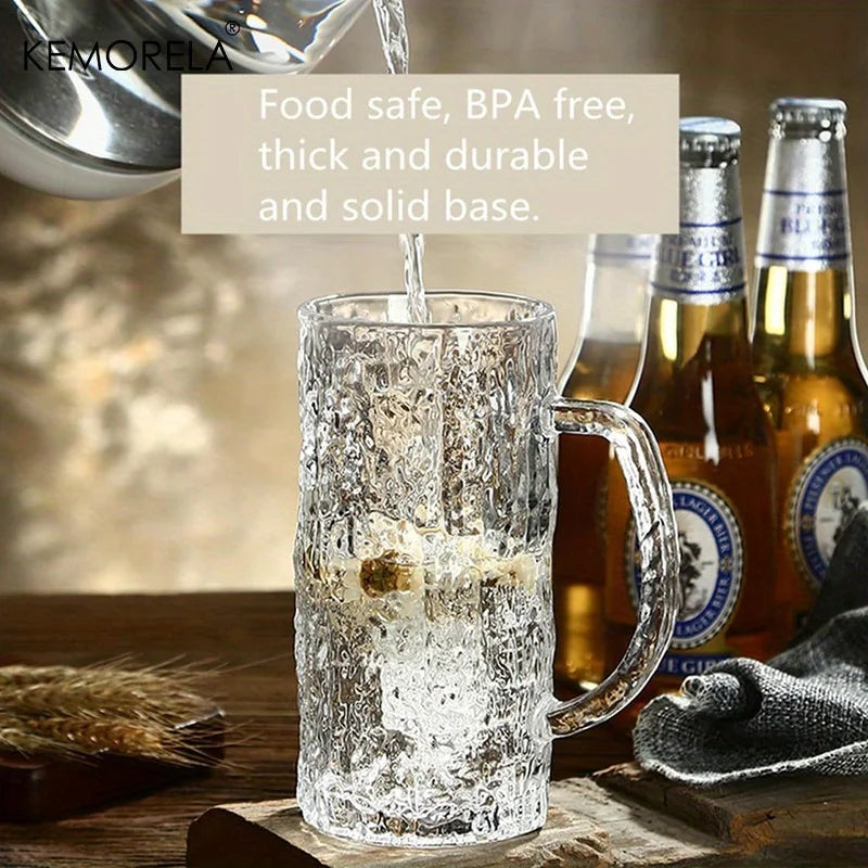 KEMORELA 400ml Frosted Glacier Pint Beer Mugs | Bar Grade Glass Beer Pint Mugs Axl