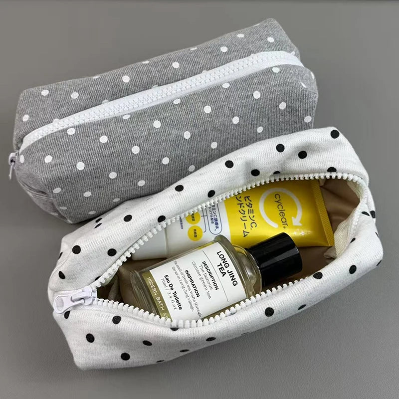 Polka Dot Pencil Case – Large Capacity Soft Touch Pen Bag Pencil Case Axl