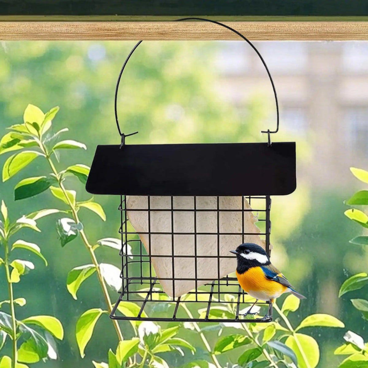 Metal Cage Suet Bird Feeder – Squirrel Proof Outdoor Station Suet Bird Feeder Axl