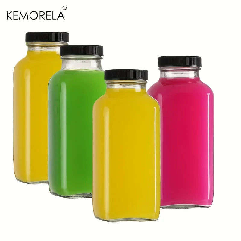 KEMORELA 350ml Vintage Glass Bottles – Airtight & Leakproof 2/4pk Glass Storage Bottles Axl 4PCS