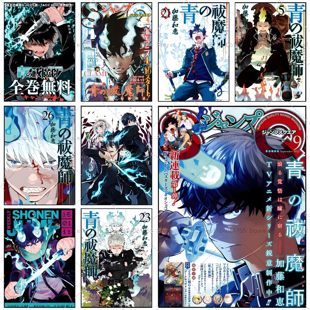Blue Exorcist Anime Poster – Self-Adhesive Waterproof Wall Art Anime Wall Poster Axl