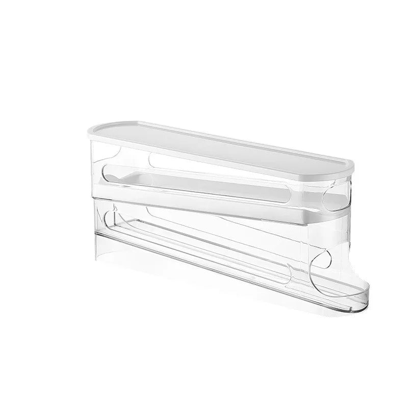 Auto-Rotating Clear Egg Holder – 2-Layer Fridge Organizer Egg Fridge Organizer Axl WHITE