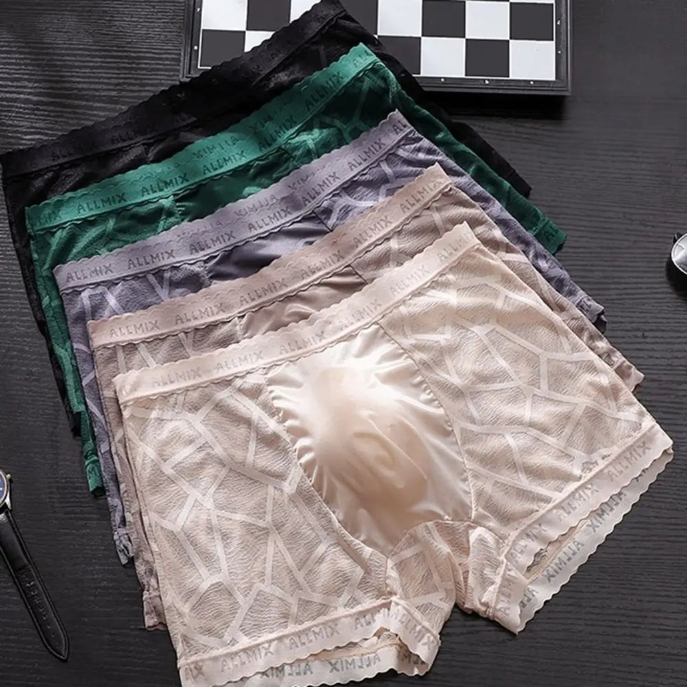 Men's Ice Silk Boxer Briefs – Mesh Quick-Dry Underwear Men's Boxer Briefs Axl