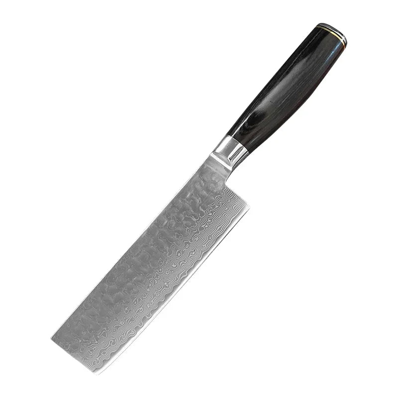 InLeung Damascus Steel Cleaver – Chinese Chef's Kitchen Knife Damascus Kitchen Knife Axl A Knife