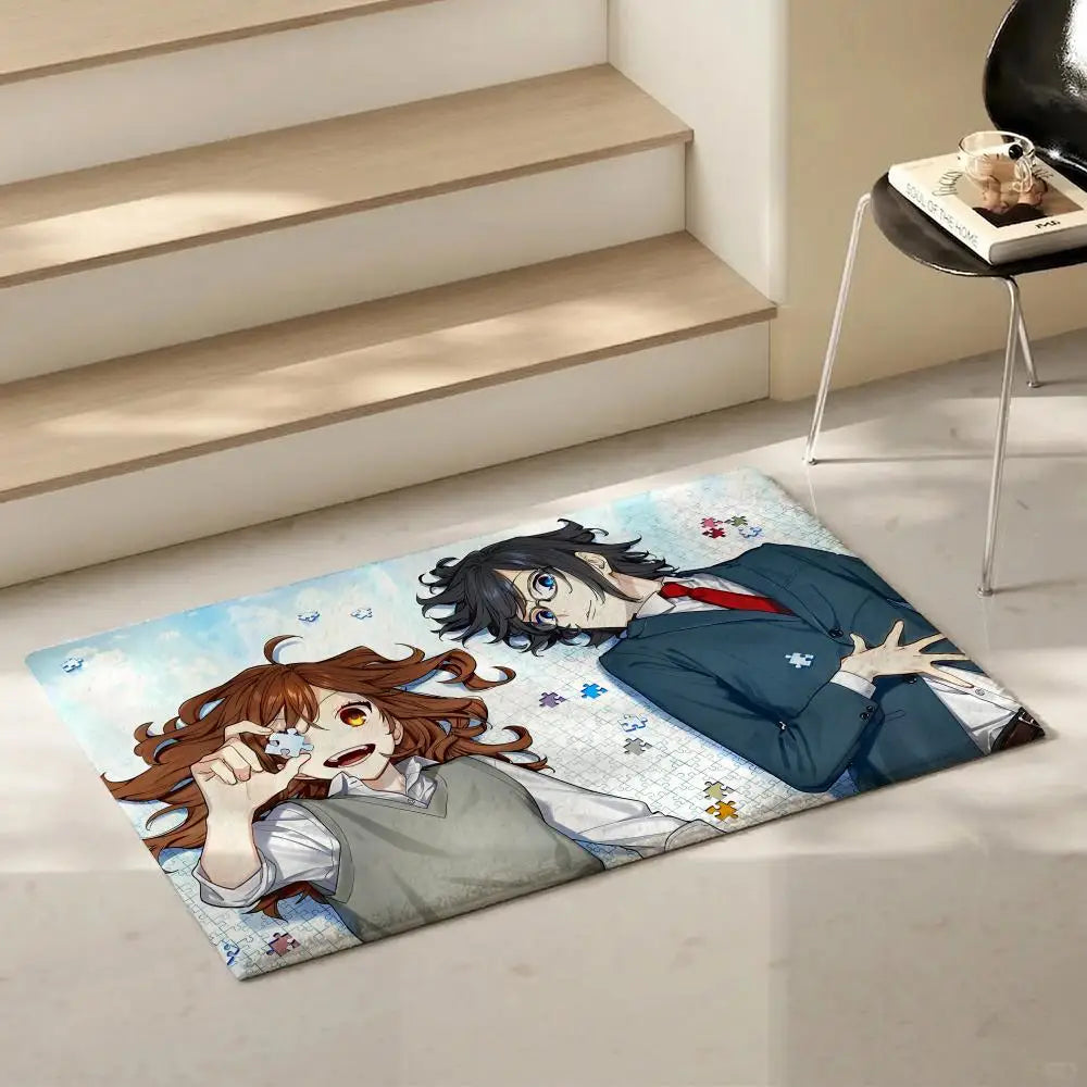 Horimiya Anime Flannel Floor Mat – Non-Slip Soft Indoor Rug Anime Floor Mat Axl