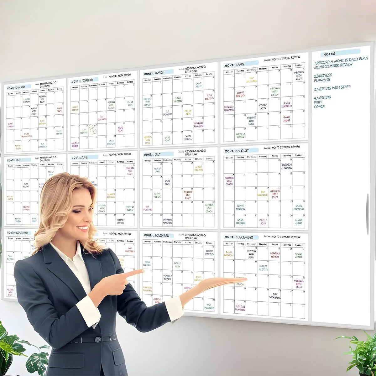 Dry Erase Wall Calendar – 12-Month Erasable Yearly Planner Dry Erase Wall Calendar Axl