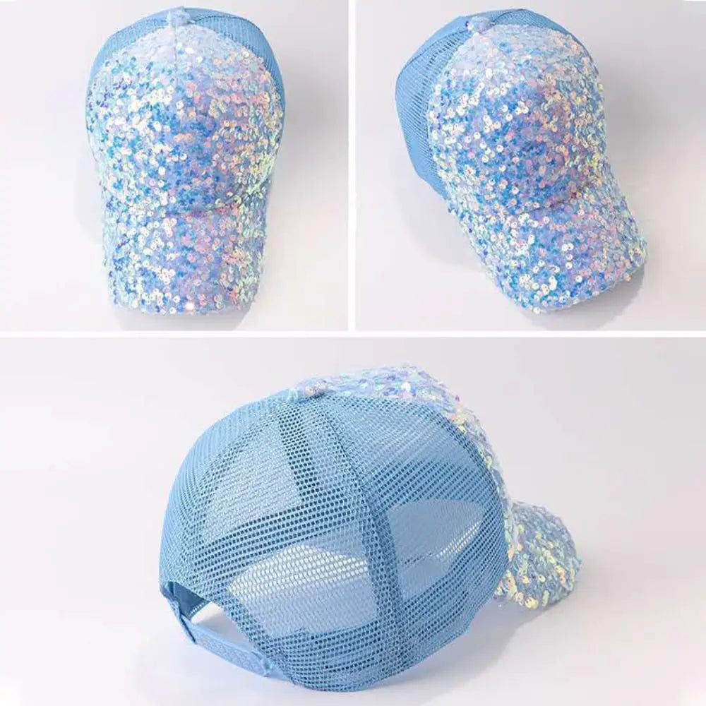 Sequin Baseball Cap – Shiny Glitter Peaked Sun Hat for Women Sequin Baseball Cap Axl