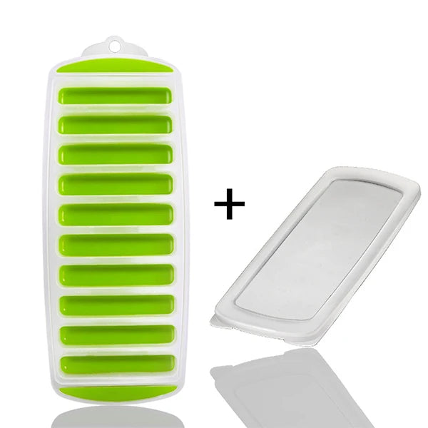 Silicone Ice Stick Tray with Lid – Fits Water & Sports Bottles Silicone Ice Tray Axl Green