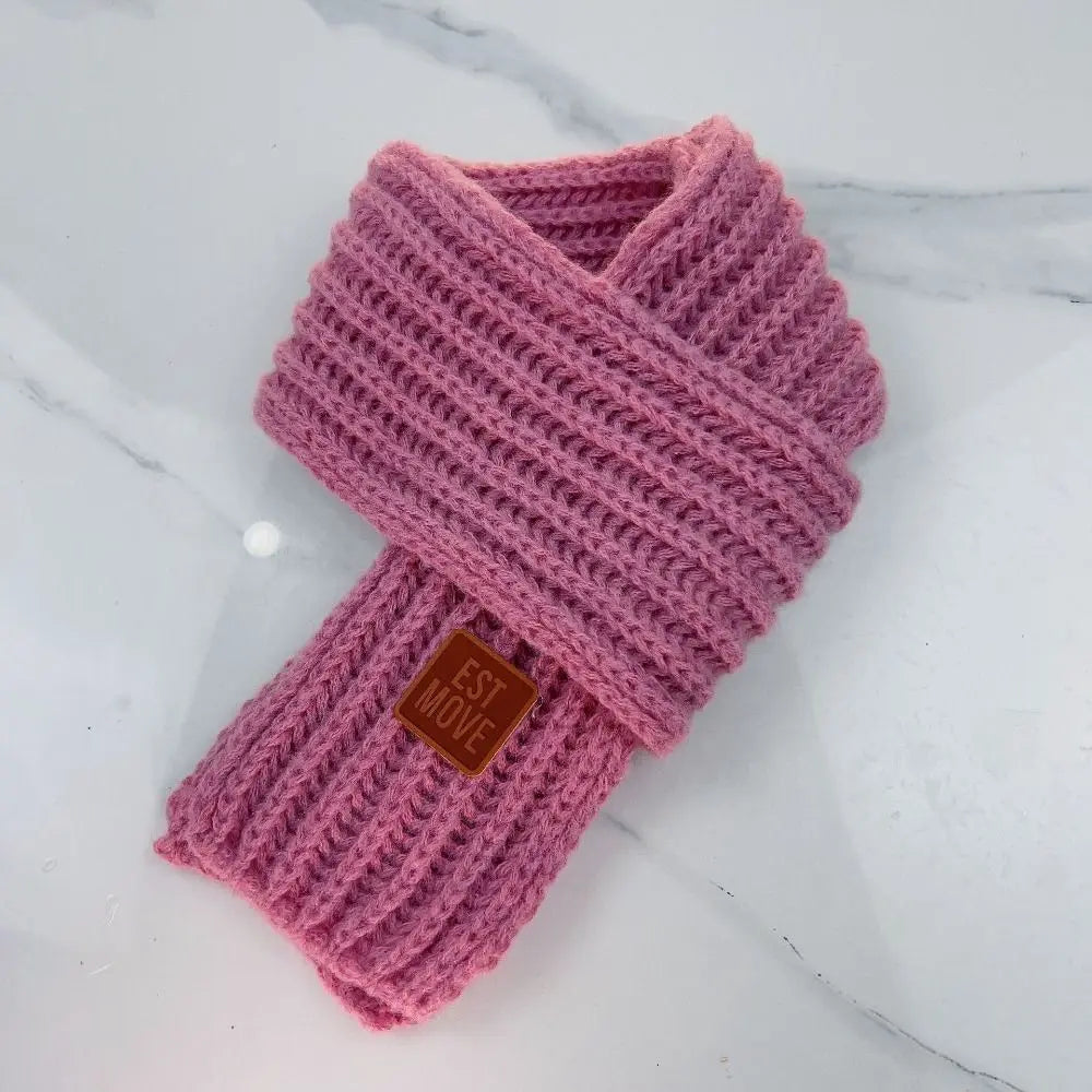 Kids Winter Knit Scarf – Warm Neck Wrap for Boys & Girls 1–3Y Kids Winter Scarf Axl pink