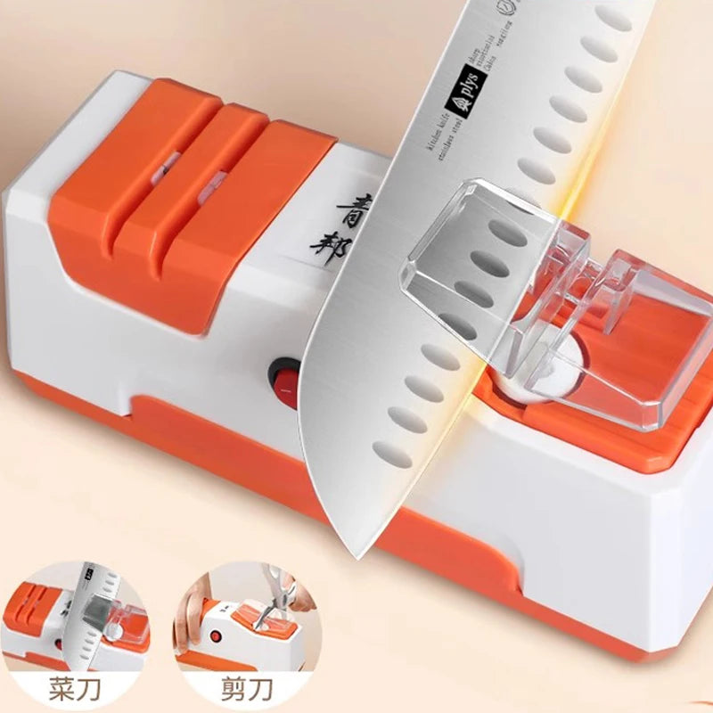 PLYS Electric Knife & Scissors Sharpener | Auto Grinding Electric Knife Sharpener Axl