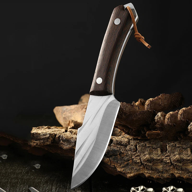 Stainless Steel Boning Knife with Sheath & Wood Handle Boning Knife Axl