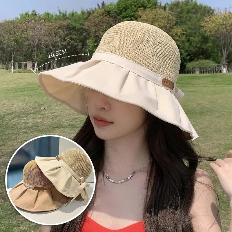 Women's Wide Brim Bucket Hat – UV Protection Beach Sun Cap Women's Sun Hat Axl