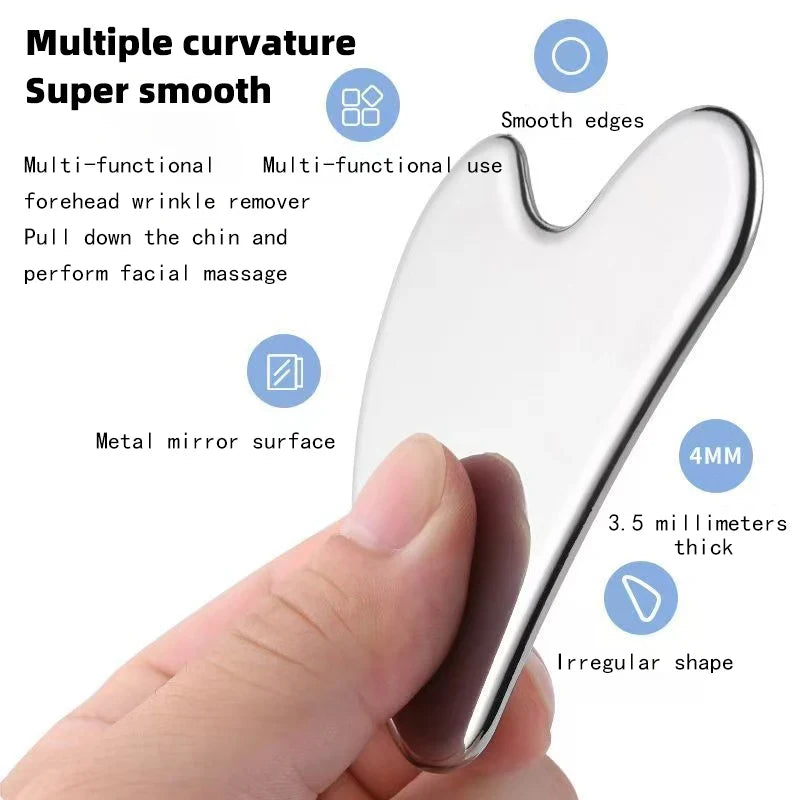 Stainless Steel Facial Massage Scraper – Face & Body Gua Sha Facial Massage Scraper Axl