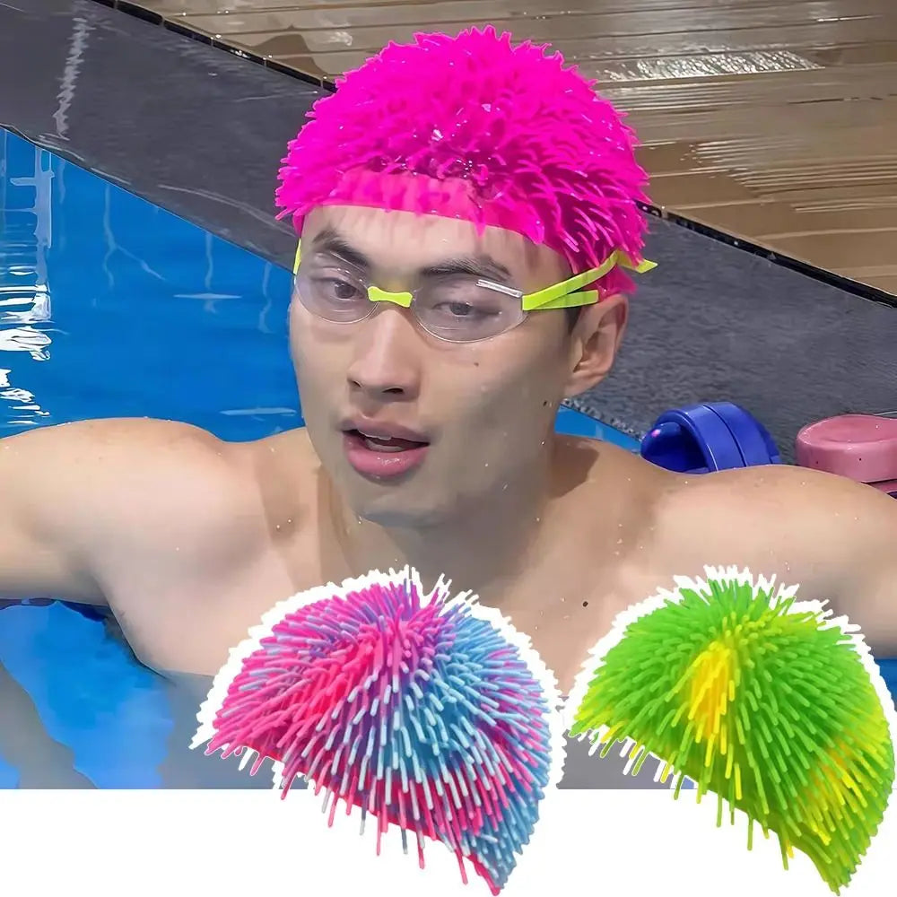 Sea Urchin Funny Swim Cap – Spiky Elastic Swimming Hat Novelty Swim Cap Axl