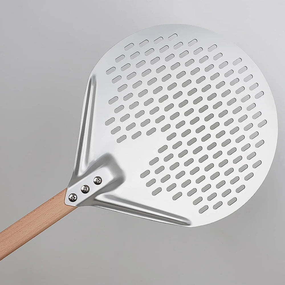 12/14 Inch Perforated Pizza Turning Peel | Anodized Aluminum Pizza Peel Axl