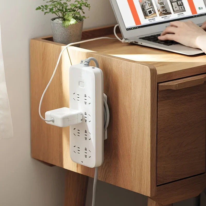 Wall Mount Power Strip Holder – No-Drill Socket Organizer Cable & Cord Organizer Axl