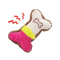 Plush Bone Squeaky Dog Toy – Small & Medium Breed Puppy Dog Squeaky Toy Axl Pink White M