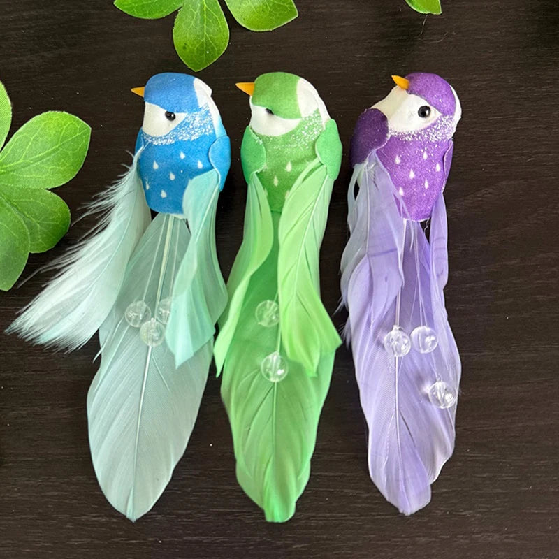 Artificial Foam Feather Mini Bird Figurine | DIY Craft Decor Bird Figurine Decor Axl