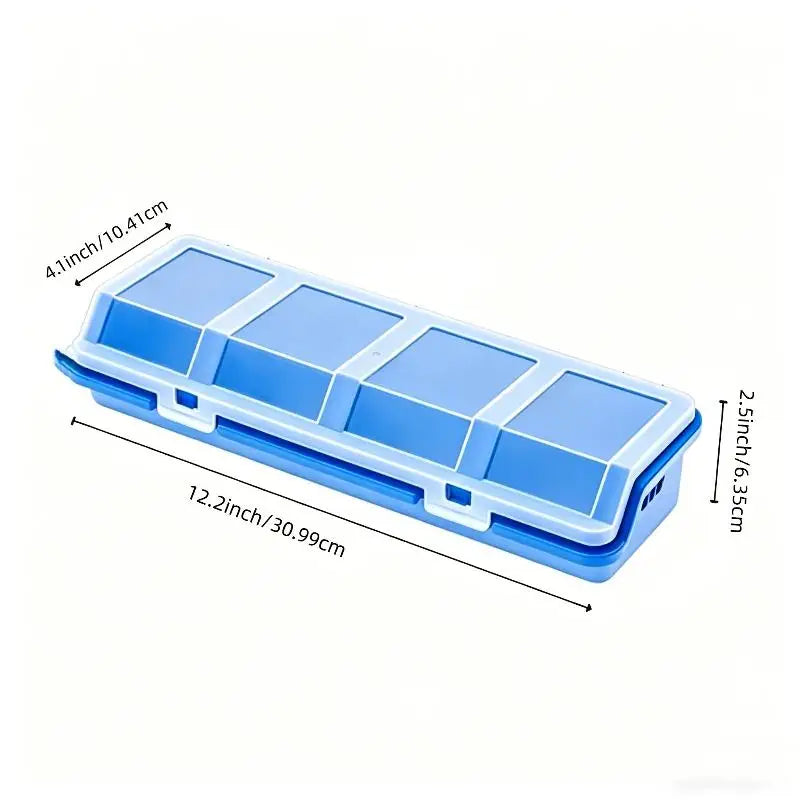 4-Compartment Plastic Parts Storage Box with Lid | Screw Organizer Parts Storage Box Axl 001