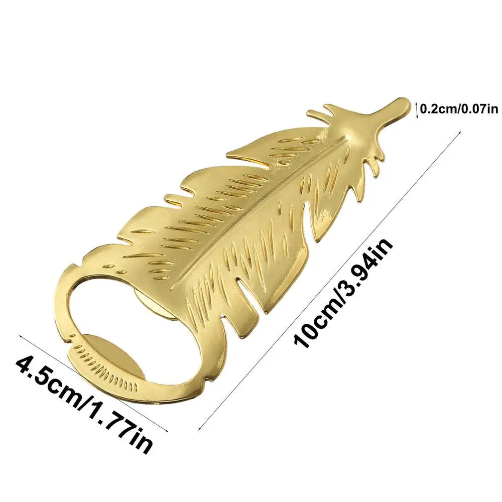 Golden Feather Bottle Opener – Portable Zinc Alloy Bar Tool Bottle Opener Axl Gold