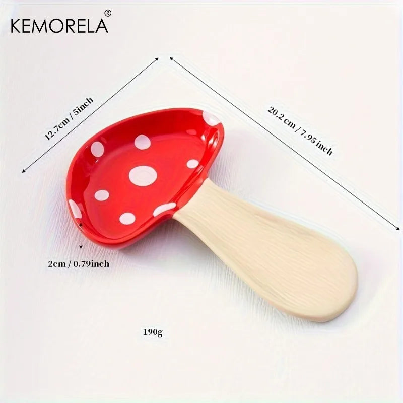 KEMORELA Ceramic Mushroom Spoon Rest – Kitchen Gift Ceramic Spoon Rest Axl