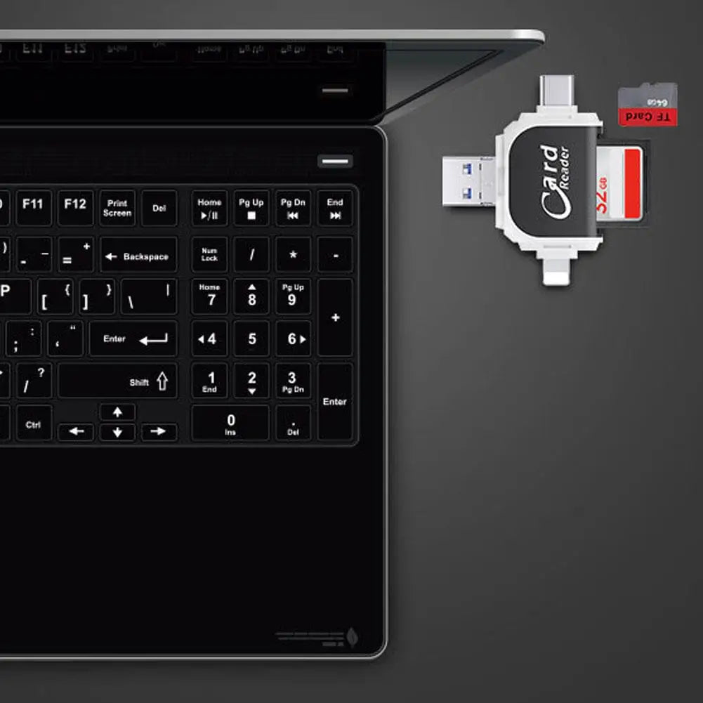4-in-1 USB-C Card Reader Hub – SD & TF Multiport Adapter USB Card Reader Hub Axl