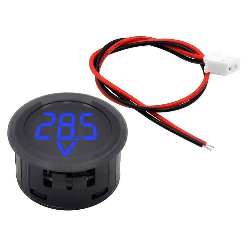 Waterproof DC 4-100V LED Digital Voltmeter – Vehicle Battery Monitor Digital Voltmeter Gauge Axl blue