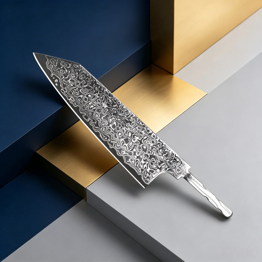 Hand Forged Damascus Steel Cleaver Blade Blank – 12.4" Damascus Cleaver Blade Axl Kiritsuke Blade 7 inch