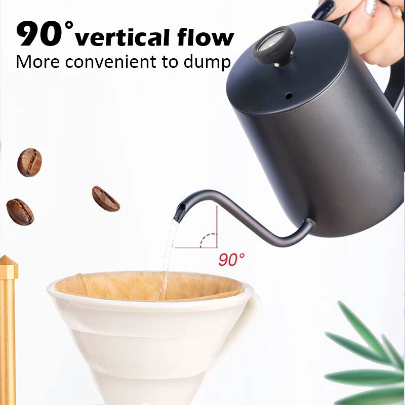 350ml Gooseneck Drip Kettle with Thermometer | Stainless Steel Gooseneck Drip Kettle Axl
