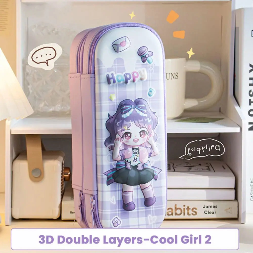 Capybara 3D Pencil Case – Double Layer Large Capacity Pen Box Pencil Case Axl Cool Girl 2