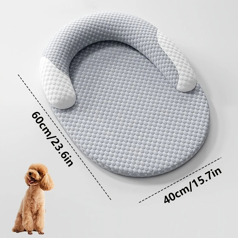 Ice Silk Cooling Pet Bed – Oval Mat for Dogs & Cats | S–XL Pet Cooling Bed Axl L-1pcs