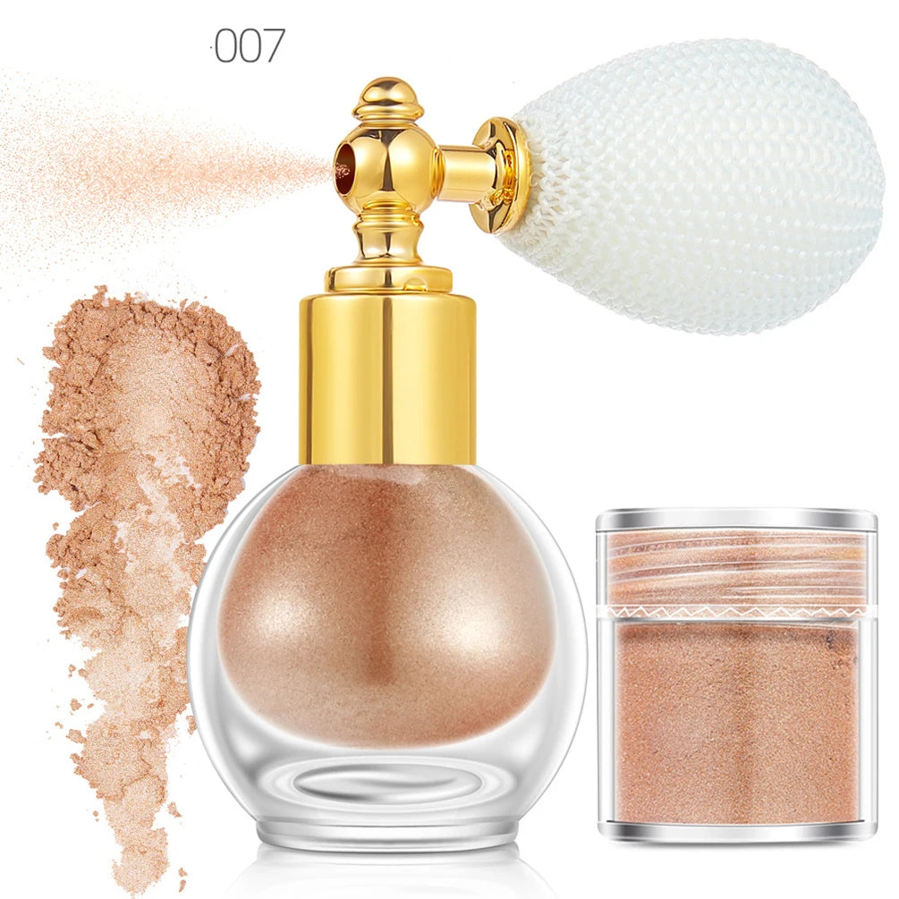 Vegan Pearl Glitter Highlighter Spray – Face & Body Makeup Glitter Highlighter Spray Axl 007 40pcs with logo