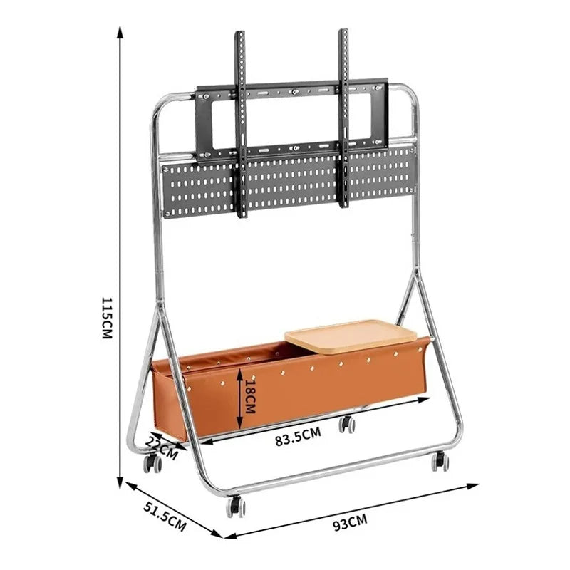 Nordic TV Stand – Stainless Steel Storage Rack with Wheels TV Stand Axl TV Stand