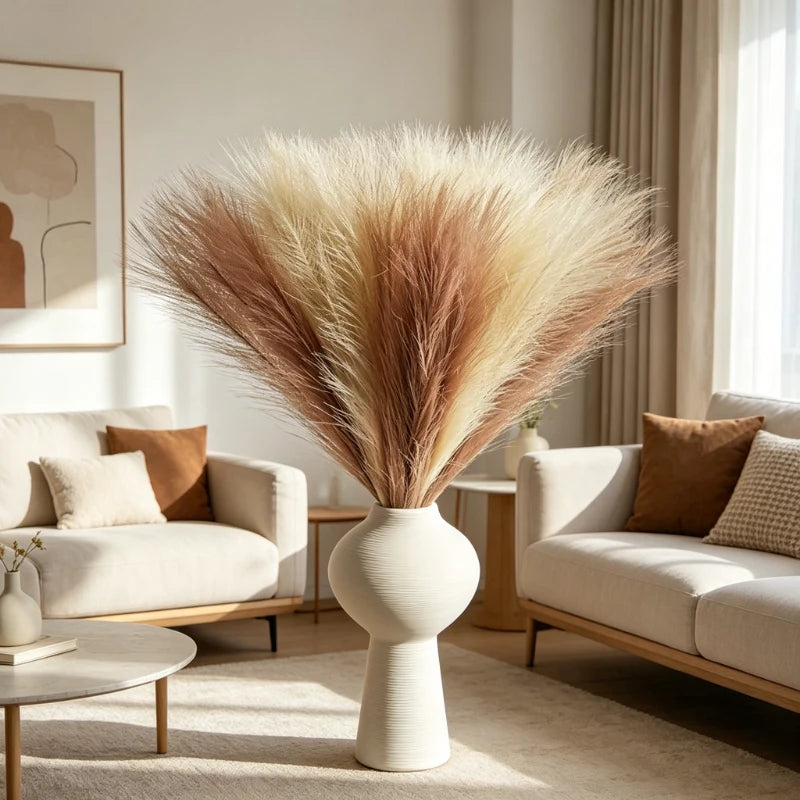 30-Pc Artificial Pampas Grass | No-Shed Boho Home Décor Artificial Flowers Axl