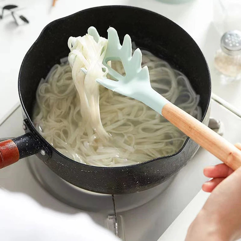 Silicone Pasta Scoop & Noodle Serving Spoon | Kitchen Strainer Pasta Serving Utensil Axl