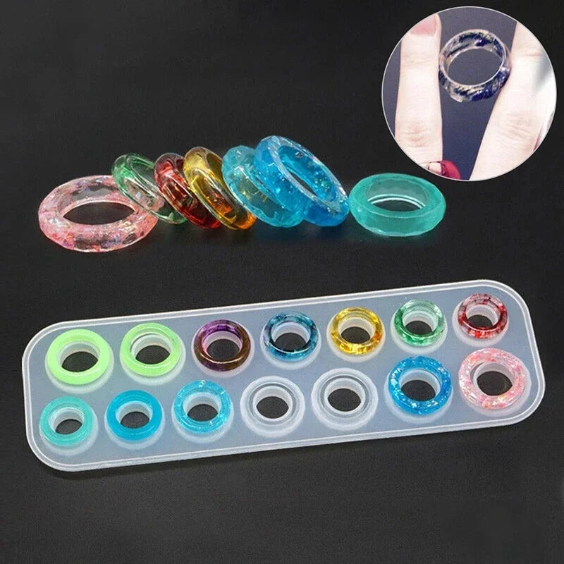 14-Hole Ring Silicone Mold – DIY Epoxy Resin Jewelry Making Jewelry Silicone Mold Axl
