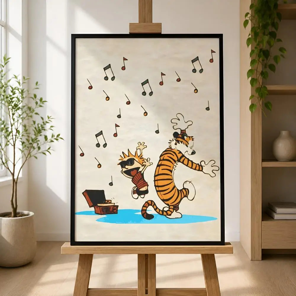 Calvin & Hobbes Waterproof PVC Wall Poster – Peel & Stick HD Art Wall Art Poster Axl