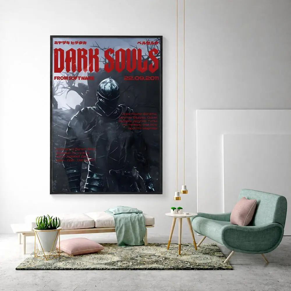 Bloodborne HD Art Poster – Waterproof Sticky Wall Decor Gaming Wall Poster Axl White1 15X20cmNoframe